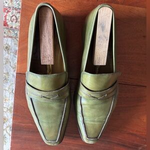 Elegant Stefano Bi  vibrant green Men's Slip-On Loafers